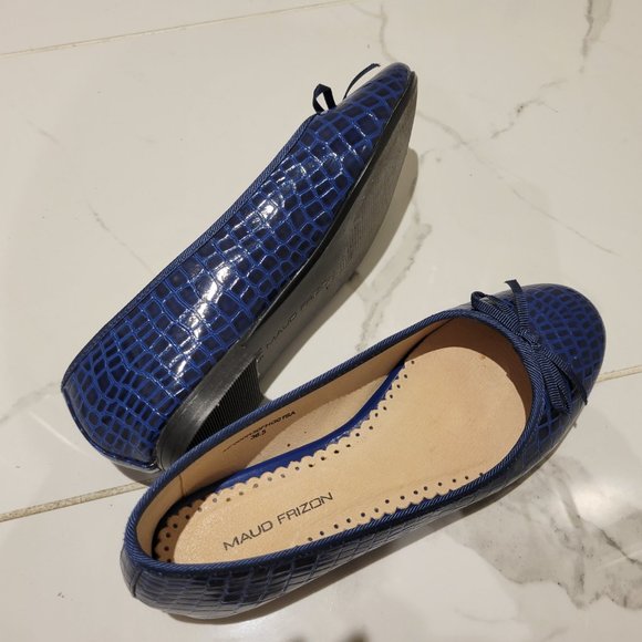 MAUD FRIZON Ladies Blue Leather Ballerina Flat Shoes, Size 36.5 - Picture 4 of 5